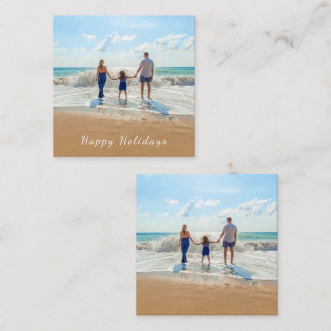 Happy Holidays Card Custom Photo and Text (Front/Back)