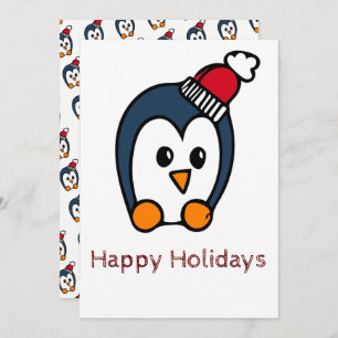 Happy Holidays Card Penguin