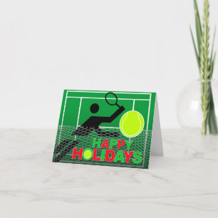 Happy Holidays Card Tennis Player