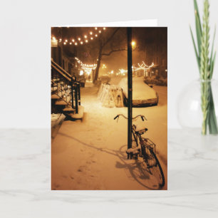 Happy Holidays Card - Winter Snowfall New York