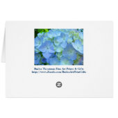Happy Holidays cards Blue Hydrangea Flowers (Back Horizontal)