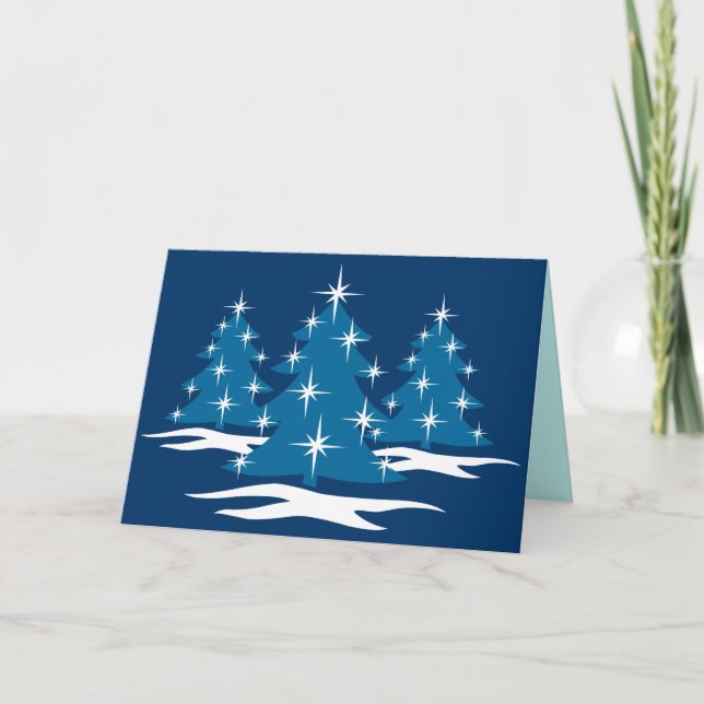 Happy Holidays Cards Classic Blue Christmas Cards (Front)