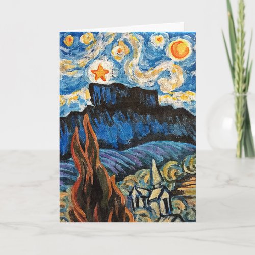 Happy Holidays Castle Rock Colorado Starry Night Card