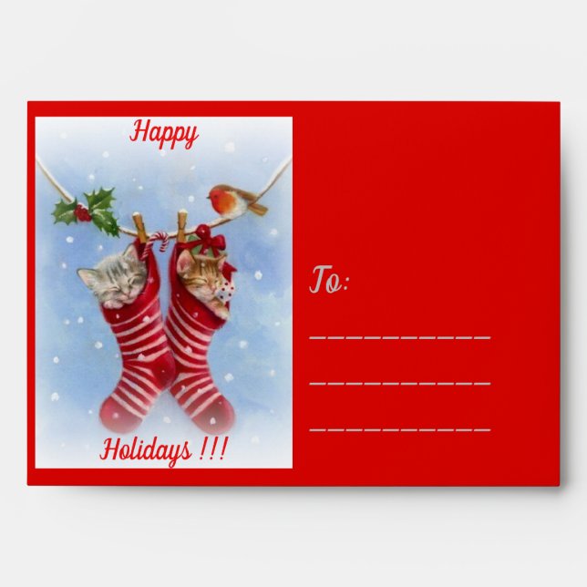 Happy Holidays cat !!! Envelope (Front)