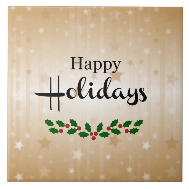 Happy Holidays  Ceramic Tile (Front)