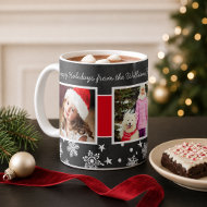 Happy Holidays Chalkboard Kids Pets Photo Coffee Mug