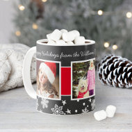 Happy Holidays Chalkboard Kids Pets Photo Coffee Mug