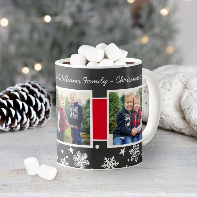 Happy Holidays Chalkboard Snowflake Photo Coffee Mug (Creator Uploaded)
