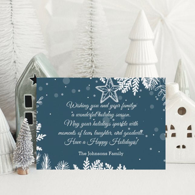happy holidays chic calligraphy christmas pines note card (Creator Uploaded)