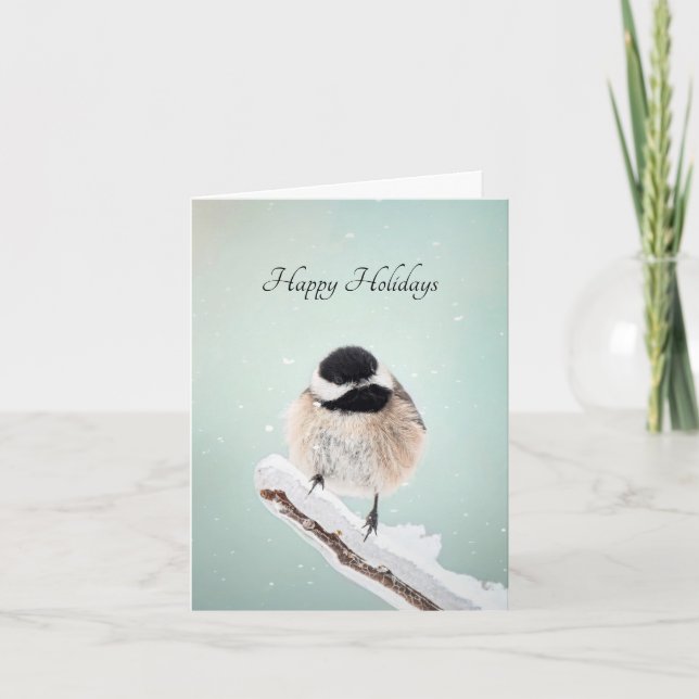 Happy Holidays Chickadee  Holiday Card (Front)