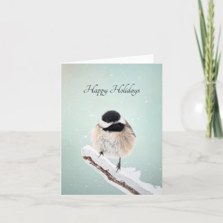 Happy Holidays Chickadee  Holiday Card
