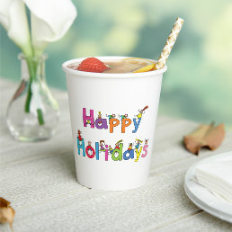 Happy Holidays Children Paper Cups