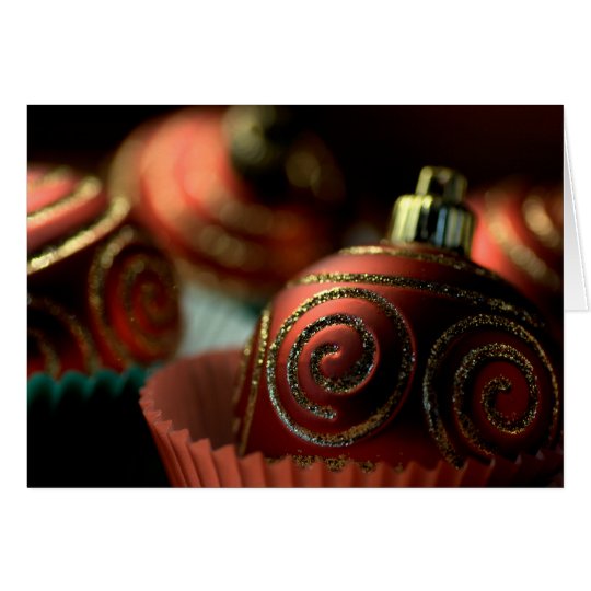 HAPPY HOLIDAYS - Chistmas Bauble Cupcakes Card