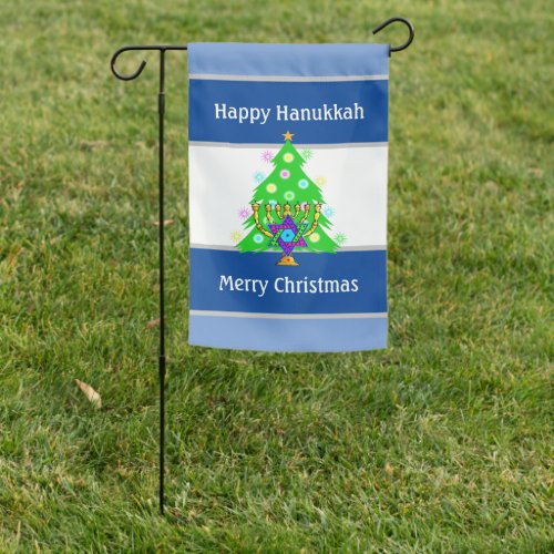Happy Holidays Christmas and Hanukkah  Garden Flag