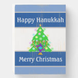 Happy Holidays Christmas And Hanukkah   Wooden Box Sign at Zazzle