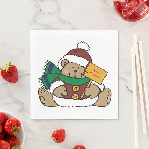 Happy Holidays Christmas Bear Napkins