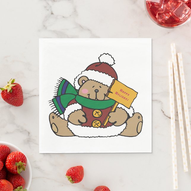 Happy Holidays Christmas Bear Napkins (Creator Uploaded)