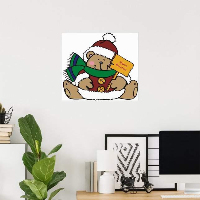Happy Holidays Christmas Bear Poster (Creator Uploaded)