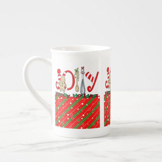 Happy Holidays  Christmas Believe China Mug (Left)