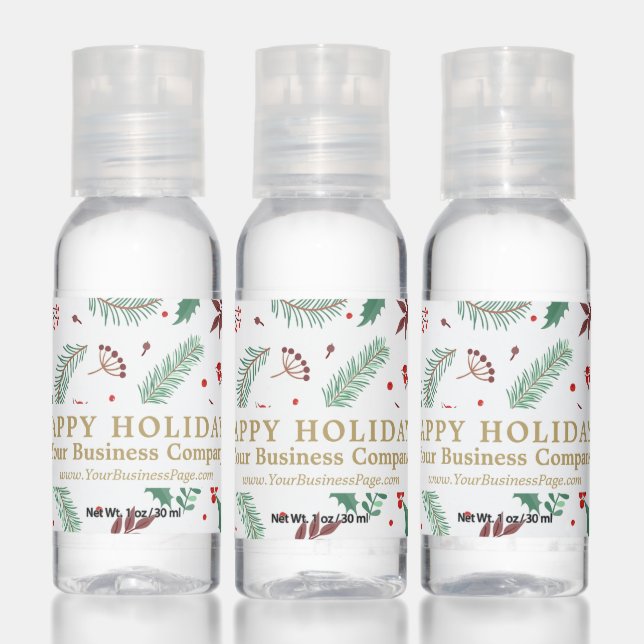 Happy Holidays Christmas Business Promotional Hand Sanitizer (Set)