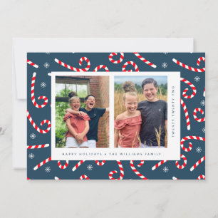 HAPPY HOLIDAYS Christmas Candy Canes Announcement