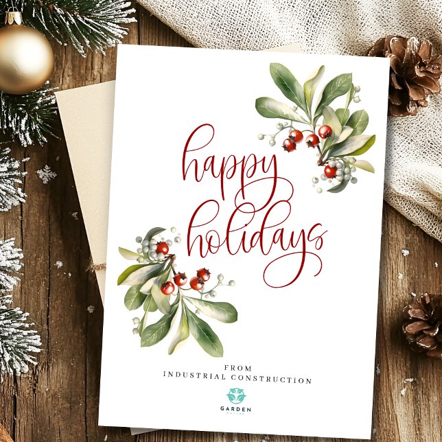 Happy holidays Christmas card with company logo (Creator Uploaded)