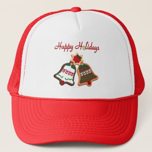 Happy Holidays Christmas Cookie Bells Trucker Hat