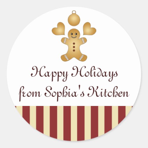 Happy Holidays Christmas Cookie Homemade Label