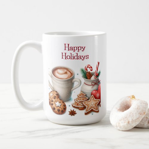 Happy Holidays Christmas Cookies Hot Cocoa Tea Coffee Mug