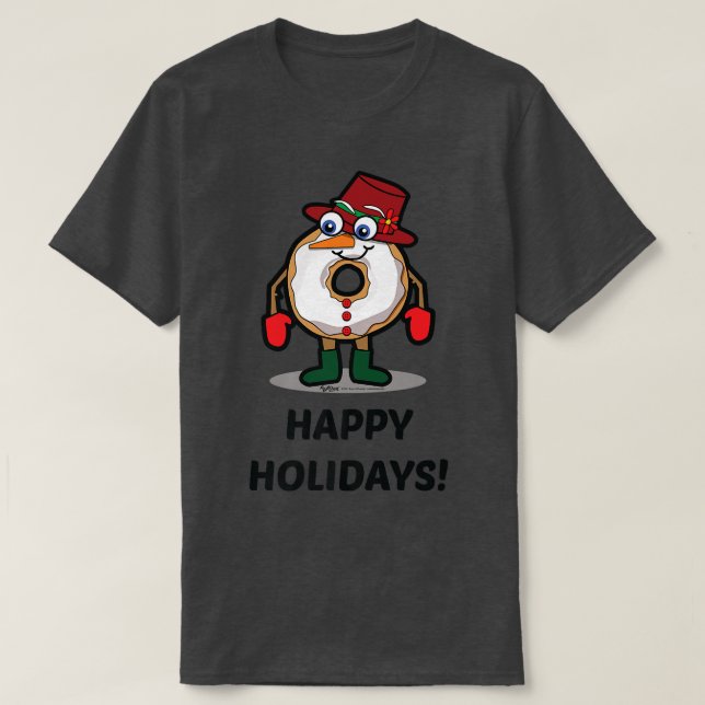 Happy Holidays Christmas Donut  T-Shirt (Design Front)