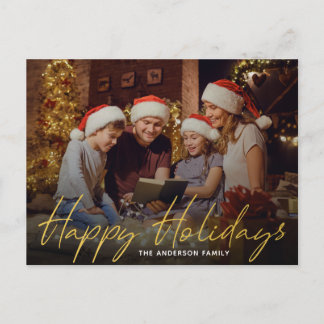 Happy Holidays Christmas Family Photo Postcard