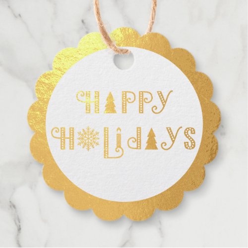 Happy Holidays Christmas Favor Tags Set of 12