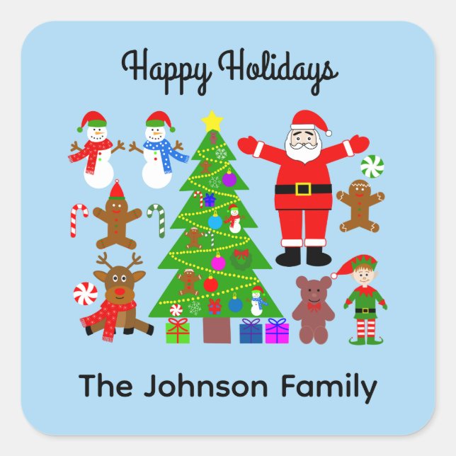 Happy Holidays Christmas Gathering #3 Stickers (Front)