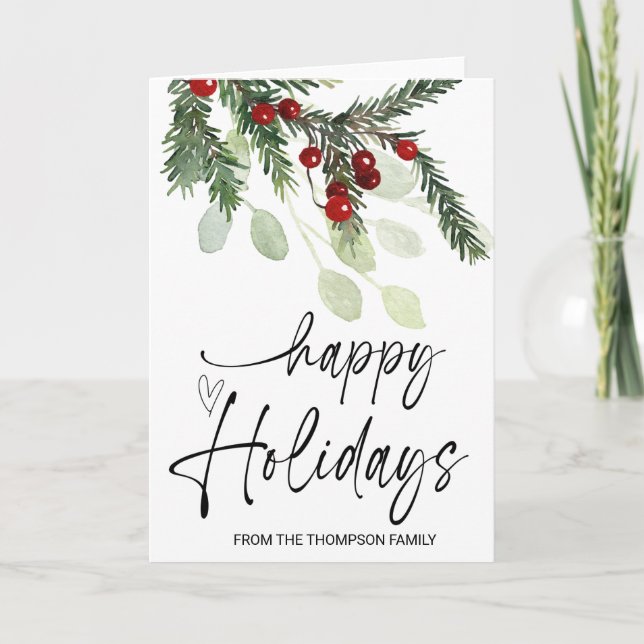 Happy Holidays Christmas Gifts for Friends Family Card (Front)