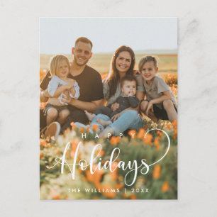 Happy Holidays, Christmas Greeting Family Photo Postcard