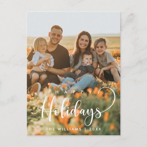 Happy Holidays Christmas Greeting Family Photo Postcard