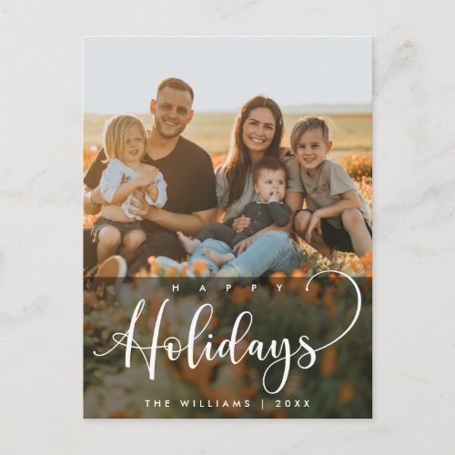 Happy Holidays Christmas Greeting Family Photo Postcard