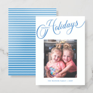 Happy Holidays Christmas Holiday Photo Letterpress Photo Cards