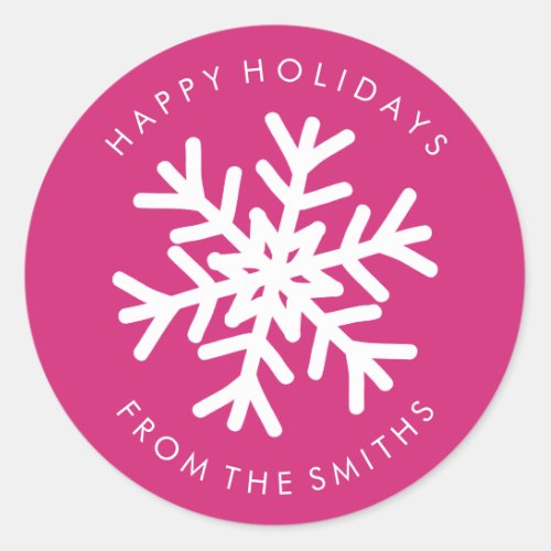 Happy Holidays _ Christmas Hot Pink  White Label