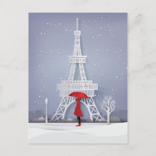 Happy Holidays Christmas In Paris Postcard