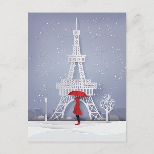 Happy Holidays  Christmas In Paris Postcard
