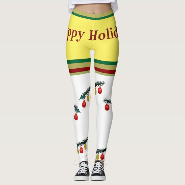 Happy Holidays Christmas Legging (Front)