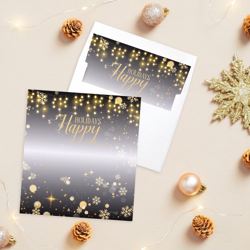 Happy Holidays Christmas Lights And Snowflakes Envelope Liner