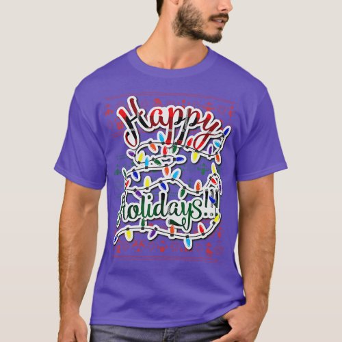 Happy Holidays Christmas Lights T_Shirt