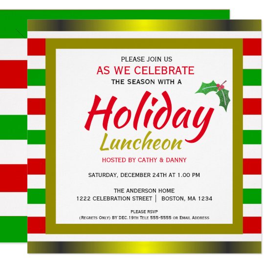 Happy Holidays Christmas Luncheon Invitation | Zazzle.com