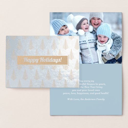 Happy Holidays Christmas Luxury  Foil Card