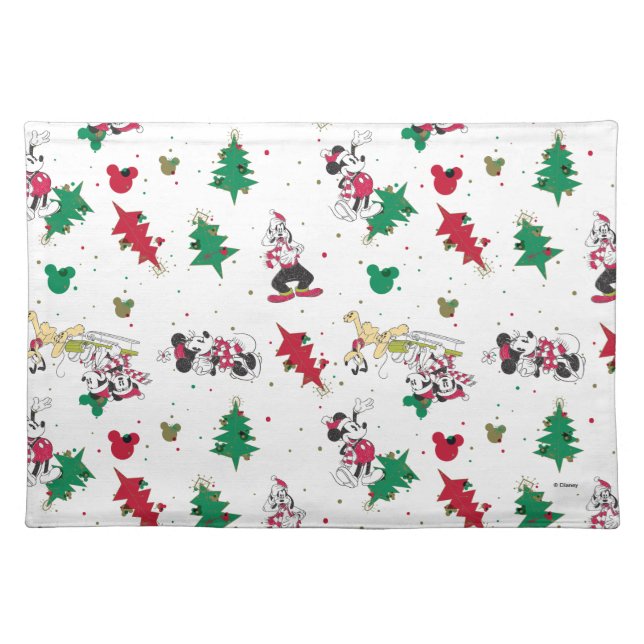 Happy Holidays | Christmas Mickey Mouse & Friends Cloth Placemat (Front)
