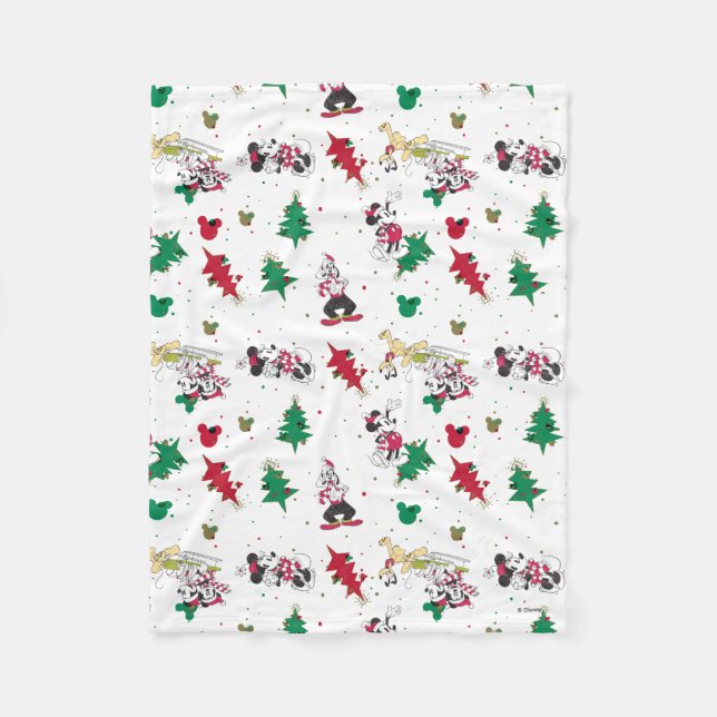 Happy Holidays | Christmas Mickey Mouse & Friends Fleece Blanket (Front)