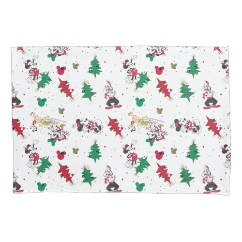 Happy Holidays  Christmas Mickey Mouse  Friends Pillow Case