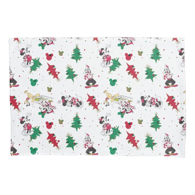 Happy Holidays | Christmas Mickey Mouse & Friends Pillow Case (Front)